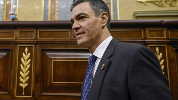 El presidente del Gobierno, Pedro Sánchez en el Congreso, este miércoles. EFE/ Mariscal
