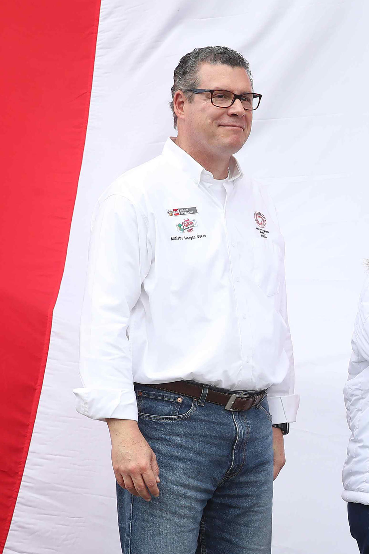 Fotografía de archivo del 14 de agosto de 2024 del ministro de Educación de Péru, Morgan Quero, durante la entrega de los Laureles Deportivos a Stefano Peschiera en Lima (Perú). EFE/ Paolo Aguilar
