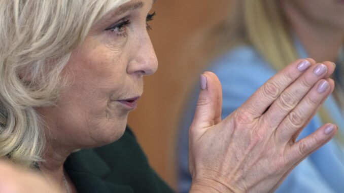 Imagen de archivo de la lider ultraderechista francesa Marine Le Pen. (Francia, Burdeos) EFE/EPA/CAROLINE BLUMBERG
