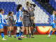 Las jugadoras del Real Madrid celebran la victoria ante el Deportivo al finalizar el encuentro de la jornada 13 de La Liga F disputado este sábado en el Estadio Municipal de Riazor, en A Coruña. EFE/ Kiko Delgado