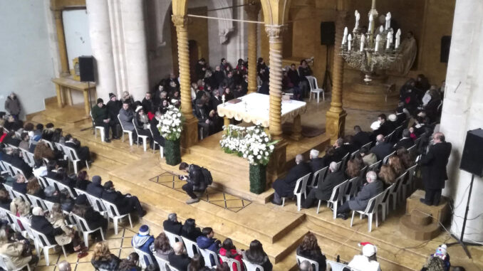 Foto de archivo de la iglesia maronita de San Elías en la tradicional misa de Navidad en la ciudad siria de Alepo (norte). EFE/AK
