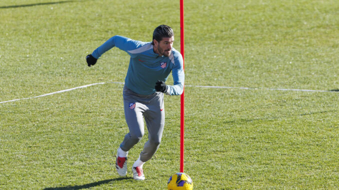 Rodrigo de Paul, en el entrenamiento de este viernes. EFE/Sergio Perez
