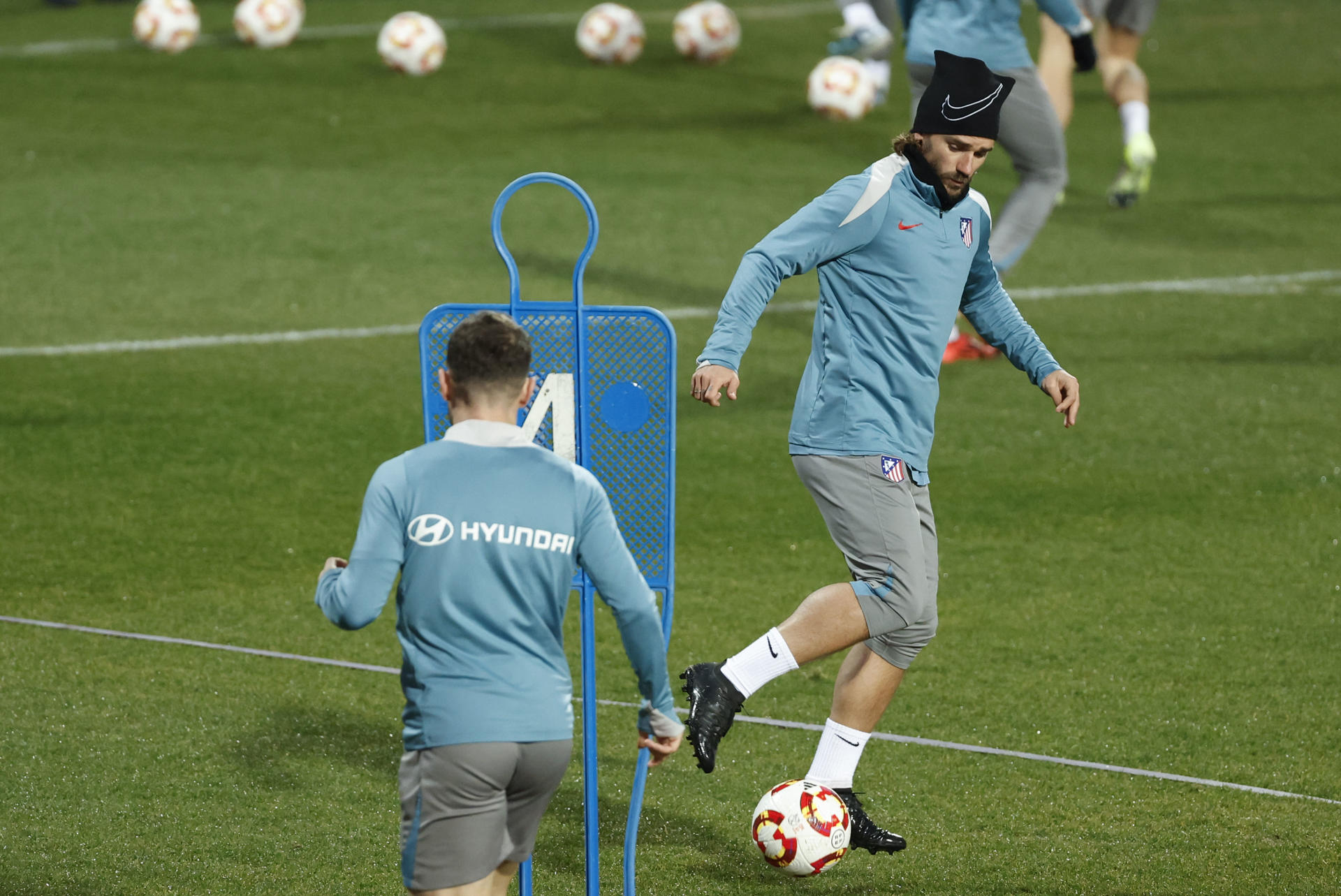 Griezmann, durante el entrenamiento. EFE/ Mariscal
