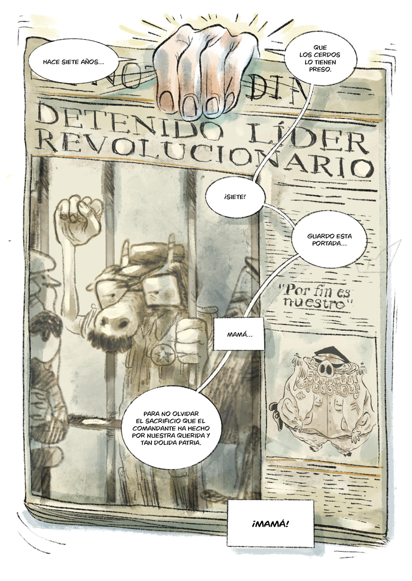 Imagen del cómic 'Bestias' del periodista y escritor John Carlin y el ilustrador Oriol Malet. Cedida por Astiberri Ediciones. SOLO USO EDITORIAL
