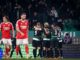 Los jugadores del Sporting CP celebran el 1-0 ante el Benfica. EFE/EPA/FILIPE AMORIM