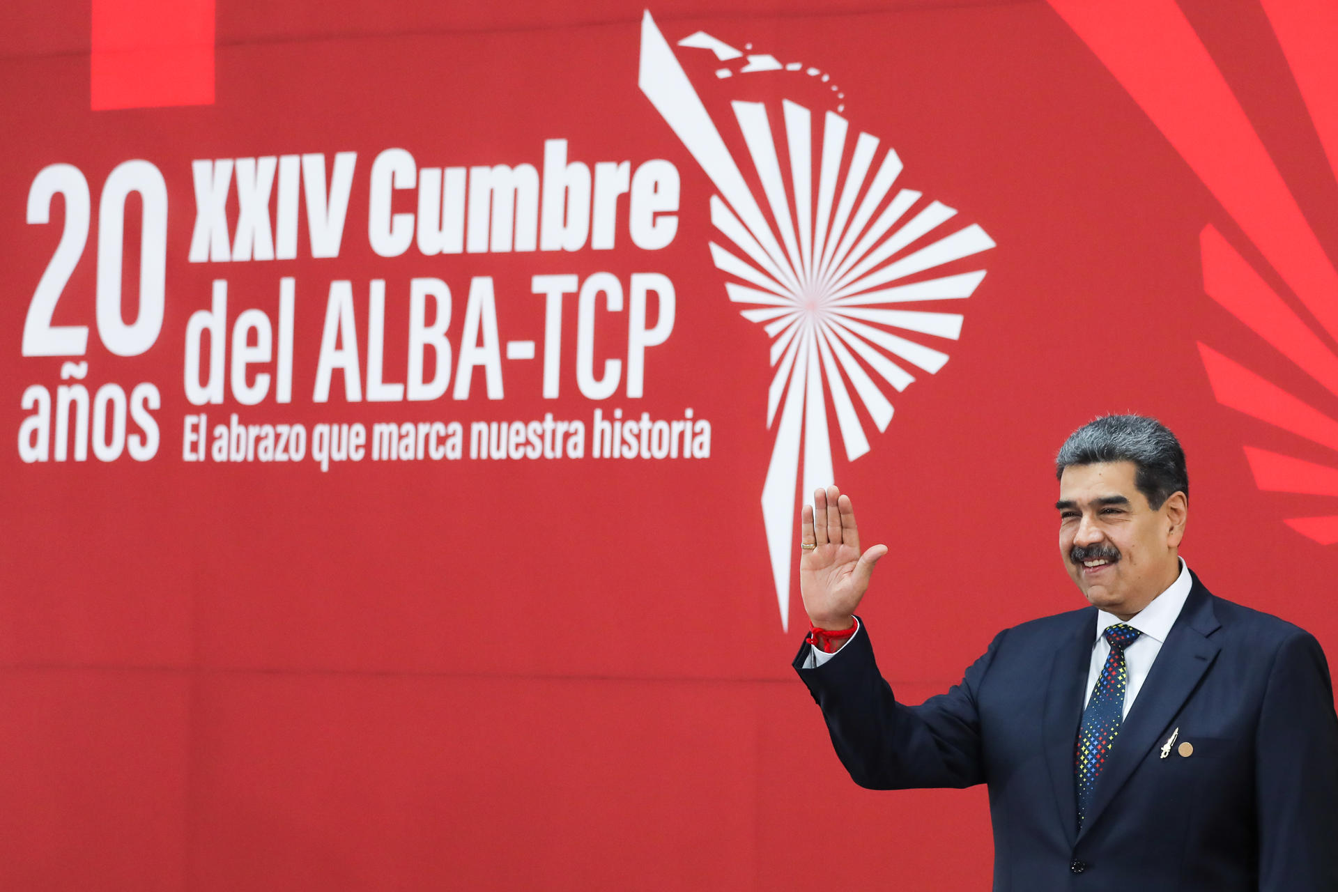 Fotografía cedida del presidente de Venezuela, Nicolás Maduro, durante la XXIV Cumbre de la Alianza Bolivariana para los Pueblos de Nuestra América (ALBA), EFE/ Prensa Miraflores
