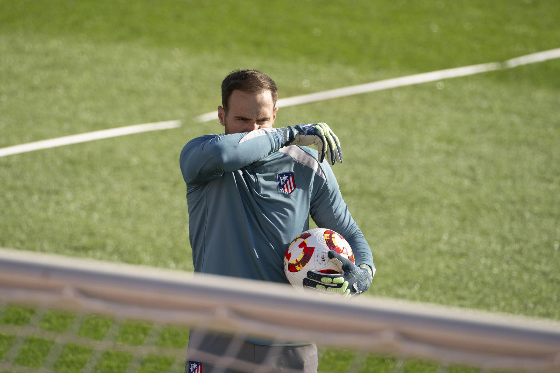 Oblak, en el entrenamiento de este miércoles. EFE/ Fernando Villar
