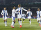 El defensa del Leganés Sergio González celebra su gol, primero del equipo pepinero, durante el partido de la jornada 17 de LaLiga que FC Barcelona y CD Leganés disputaron en el estadio Lluís Companys, en Barcelona. EFE/Quique García