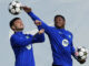 Foto de archivo de Ansu Fati junto a Pedri, en un entrenamiento del Barcelona. EFE/Alejandro García