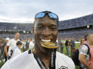 Luiz Henrique de Botafogo celebra al ganar la Copa Libertadores. EFE/ Juan Ignacio Roncoroni