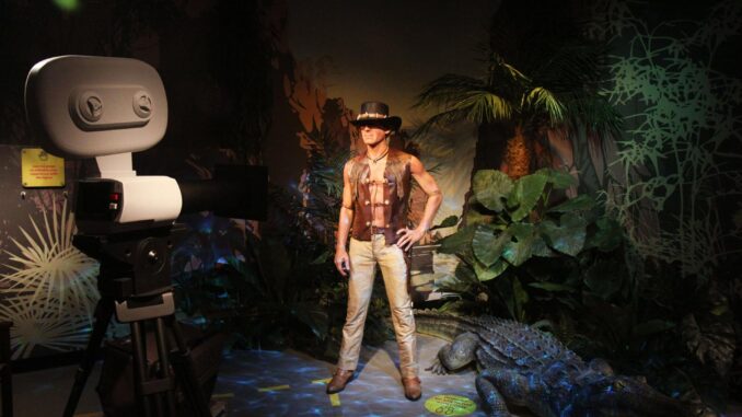 Foto archivo. Una figura de cera del actor Paul Hogan como aparece en el filme "Crocodile Dundee" , en el museo de figuras de cera de Madame Tussauds en Sydney, Australia. EFE/April Fonti/PROHIBIDO SU USO EN AUSTRALIA Y NUEVA ZELANDA
[PROHIBIDO SU USO EN AUSTRALIA Y NUEVA ZELANDA]
