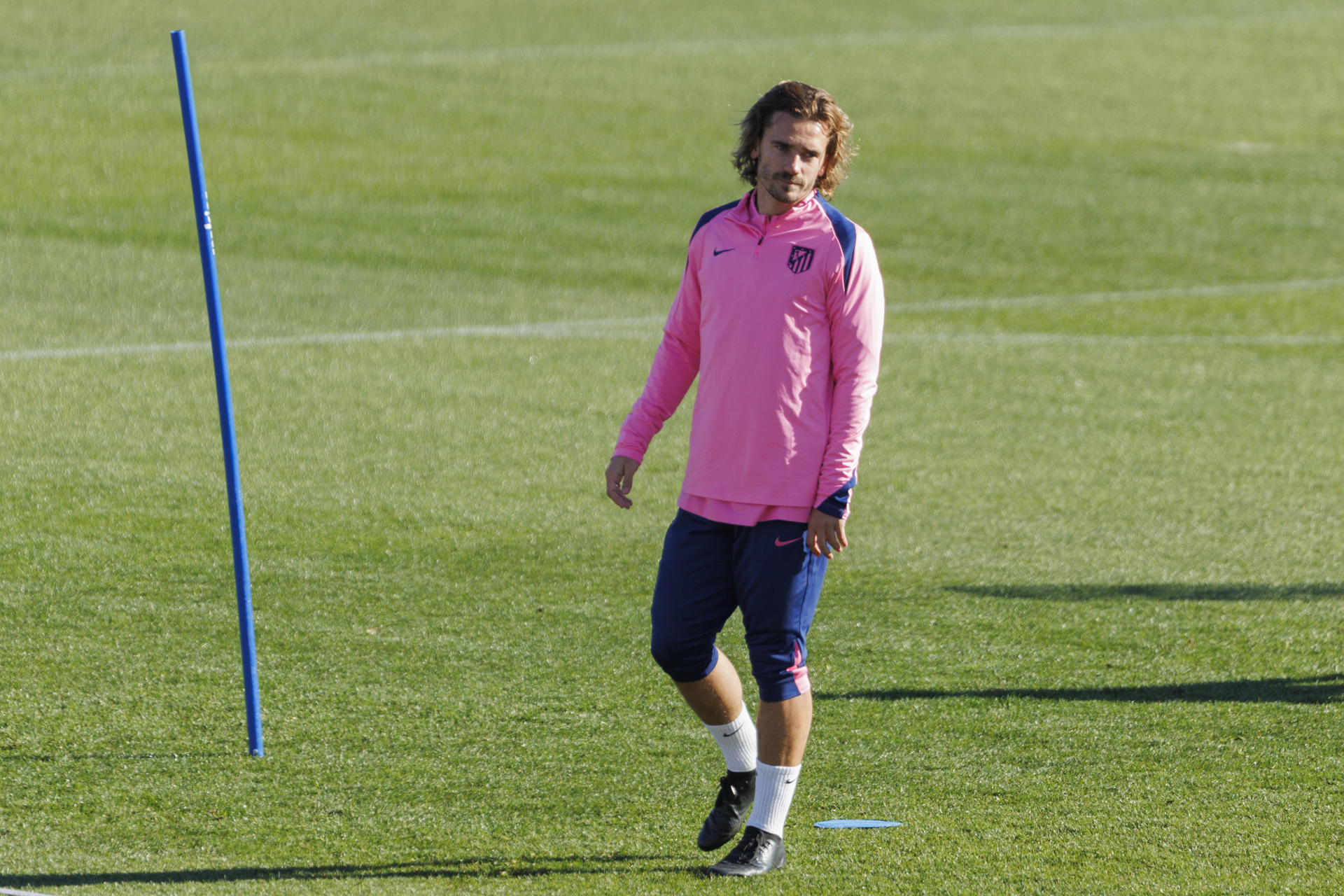 Griezmann, durante el entrenamiento. EFE/Sergio Pérez
