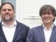 El presidente de Junts, Carles Puigdemont (d) y el de ERC, Oriol Junqueras (i), en una imagen de archivo. EFE/EPA/STEPHANIE LECOCQ