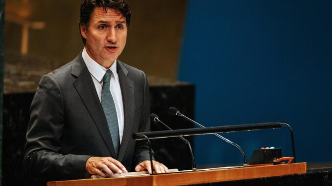 Fotografía de archivo del primer ministro de Canadá, Justin Trudeau, durante la 'Cumbre del Futuro' celebrada antes del Debate General de la 79ª sesión de la Asamblea General de las Naciones Unidas en la sede de las Naciones Unidas en Nueva York, Nueva York, EE. UU., 22 de septiembre de 2024 (emitido el 06 de enero de 2025). EFE/EPA/Olga Fedrova EPA-EFE/Olga Fedrova
