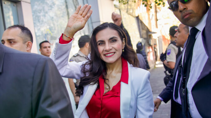 Fotografía de la vicepresidenta de Ecuador, Verónica Abad. EFE/ Gianna Benalcázar
