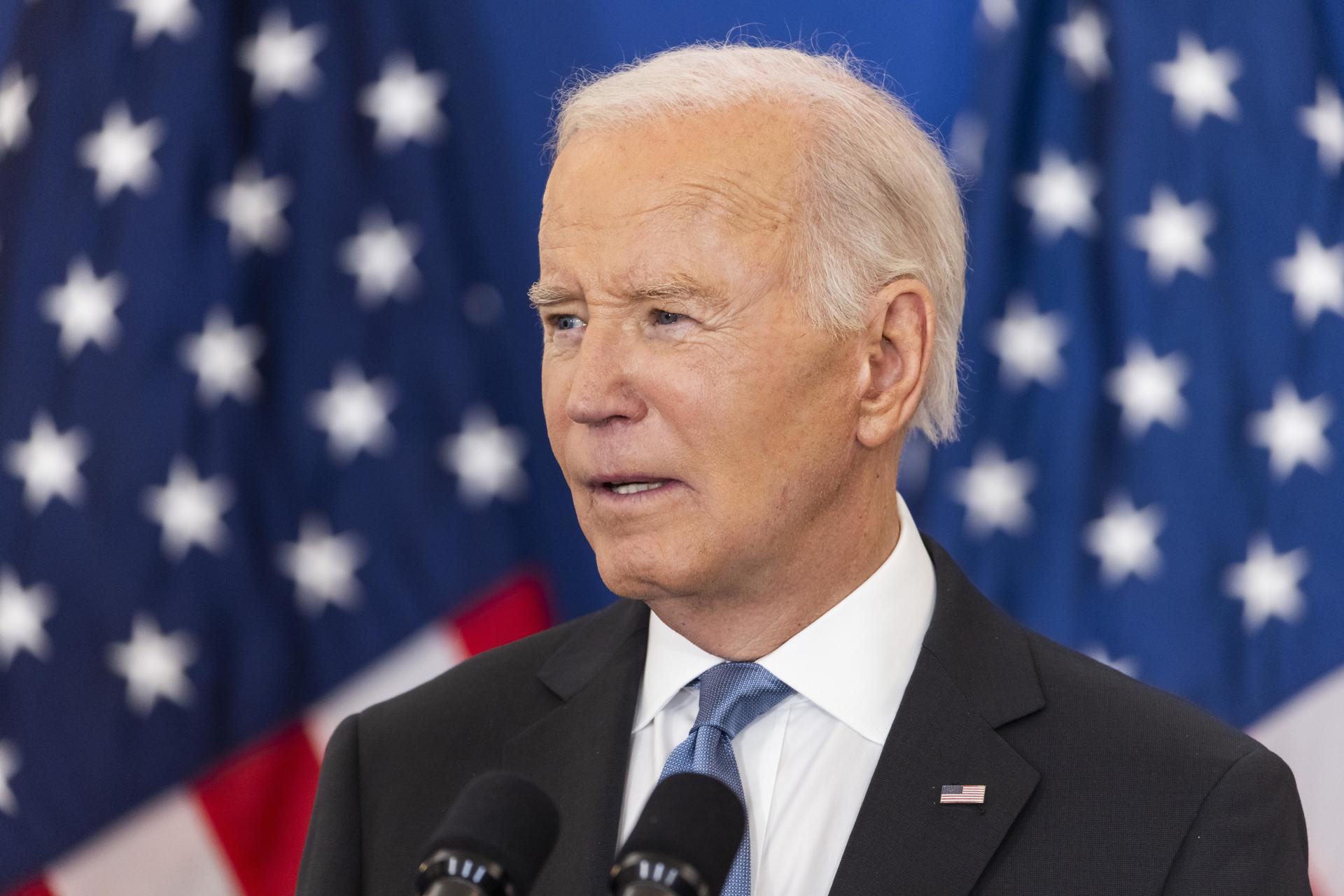 El presidente de Estados Unidos, Joe Biden, pronuncia el último discurso sobre política exterior de su presidencia en el Departamento de Estado en Washington, DC, EE.UU., el 13 de enero de 2025. EFE/EPA/Jim Lo Scalzo
