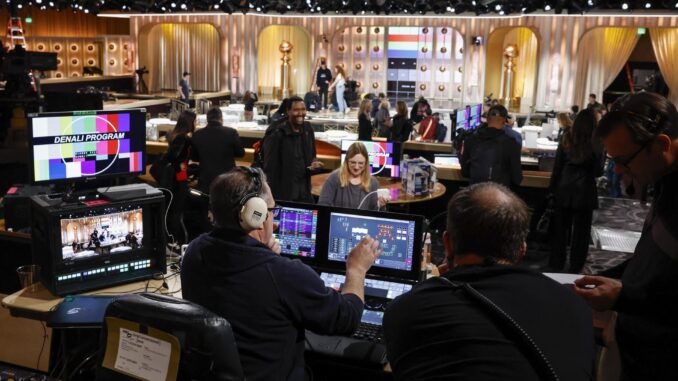 Los preparativos para la 82ª edición de los Premios Globo de Oro comienzan en el Beverly Hilton en Beverly Hills, California, EE.UU., 02 de enero de 2025. EFE/EPA/Caroline Brehman
