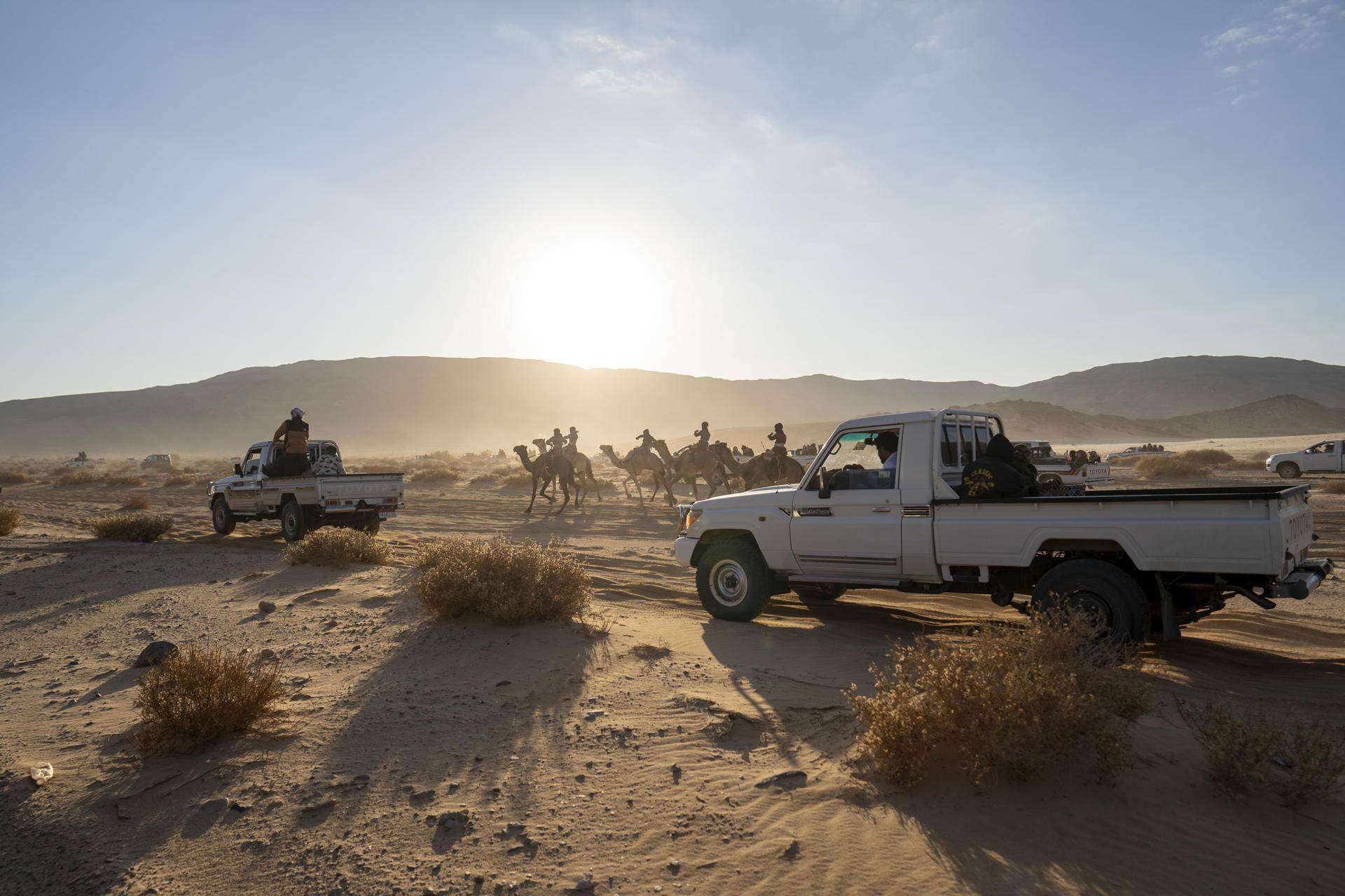 - Las tribus beduinas de la península egipcia del Sinaí celebraron este viernes una nueva edición de su famosa carrera de los camellos, que desde hace más de cuarenta años transcurre por el desértico valle de Al Zalaga para recordar un patrimonio centenario de los ancestros de estas comunidades. EFE/Ali Mostafa
