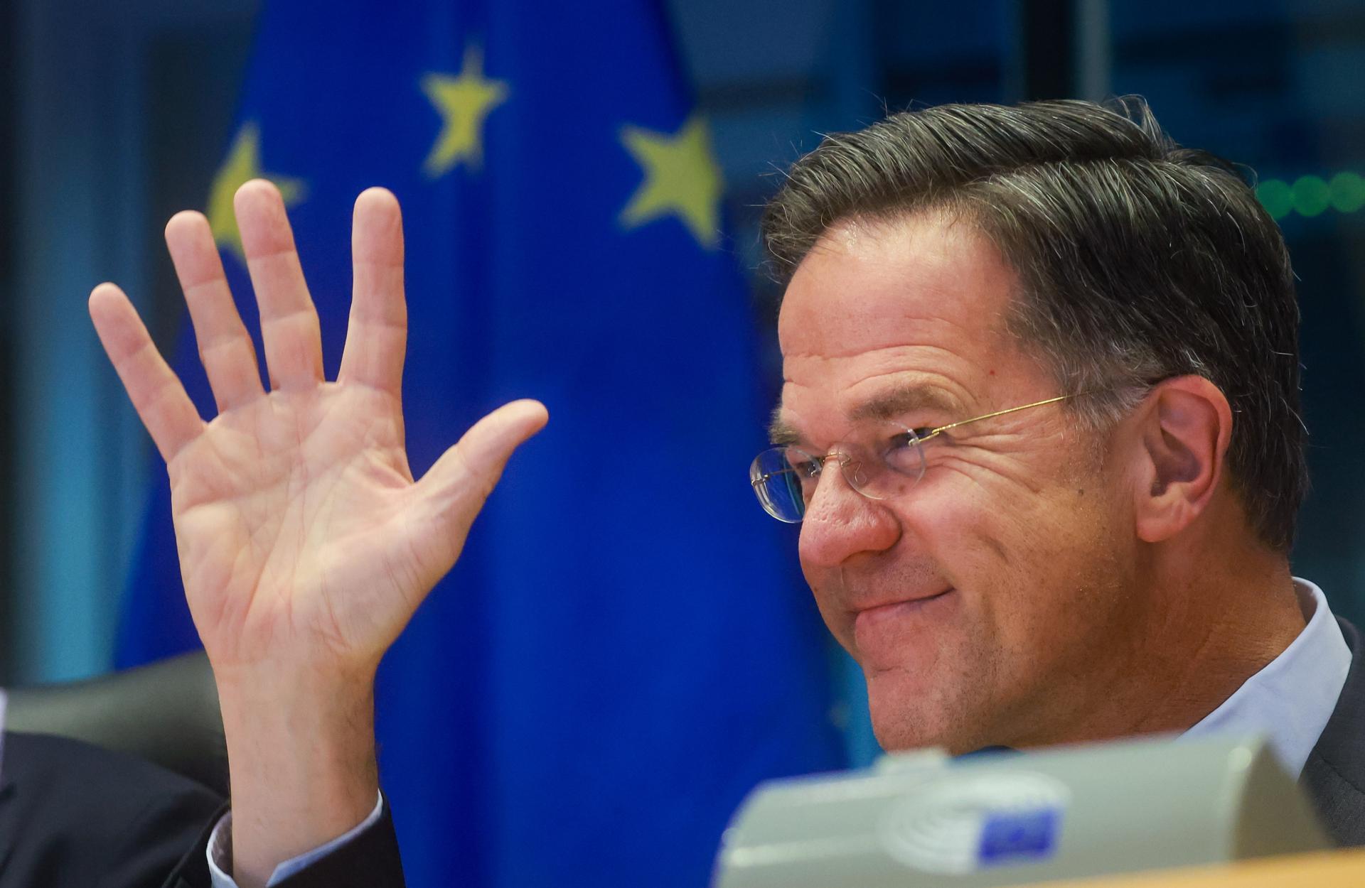 El Secretario General de la OTAN, Mark Rutte, asiste a una audiencia del comité de Asuntos Exteriores del Parlamento de la UE en Bruselas, Bélgica, el 13 de enero de 2025. (Bélgica, Bruselas) EFE/EPA/OLIVIER HOSLET
