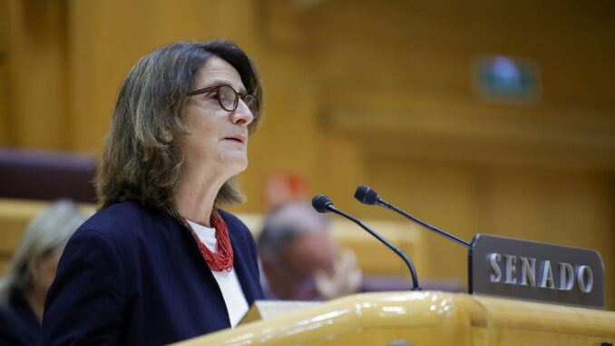 Imagen de archivo de la exvicepresidenta del Gobierno, Teresa Ribera en el Senado. EFE/ Zipi Aragón
