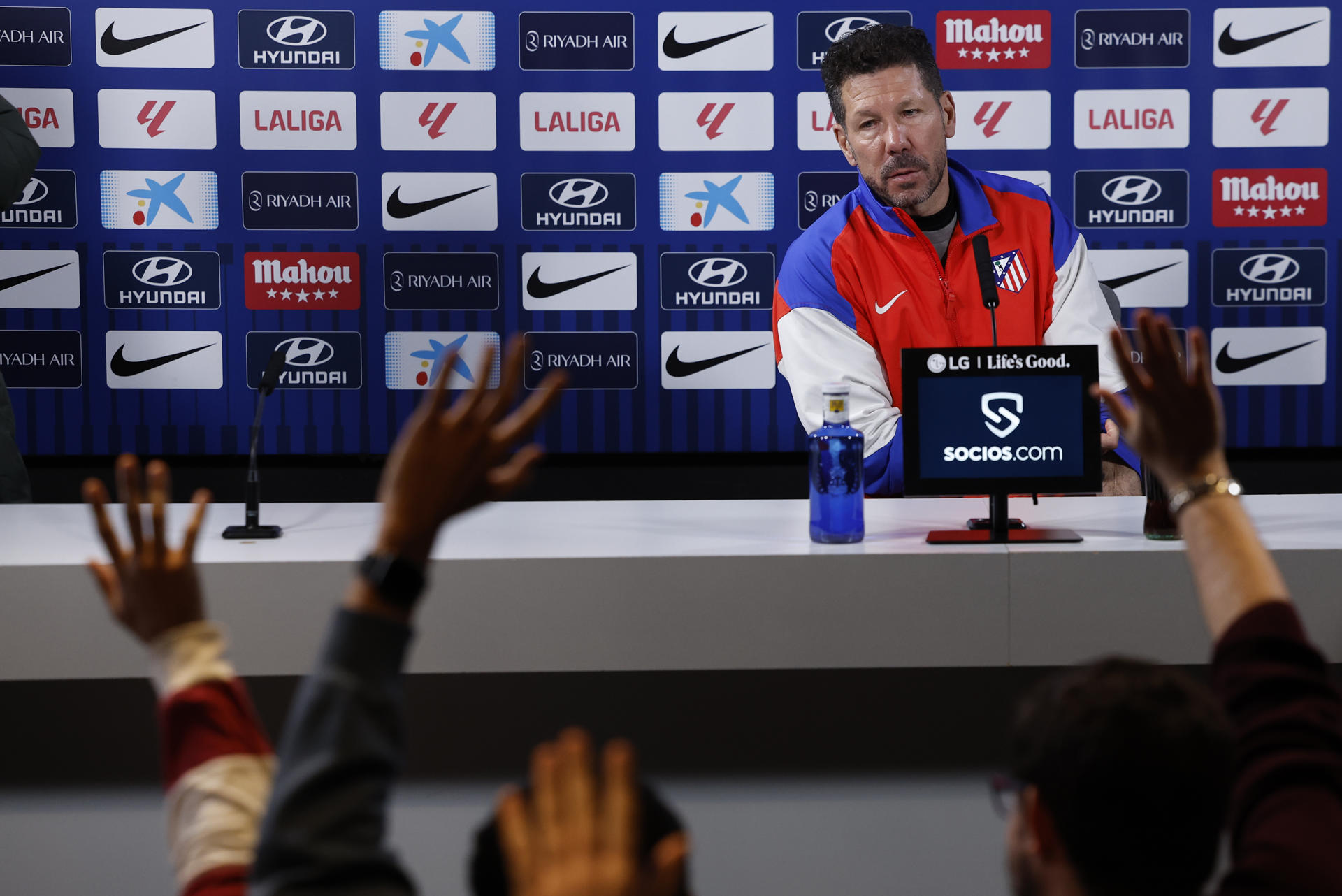 Simeone, durante la rueda de prensa. EFE/Chema Moya
