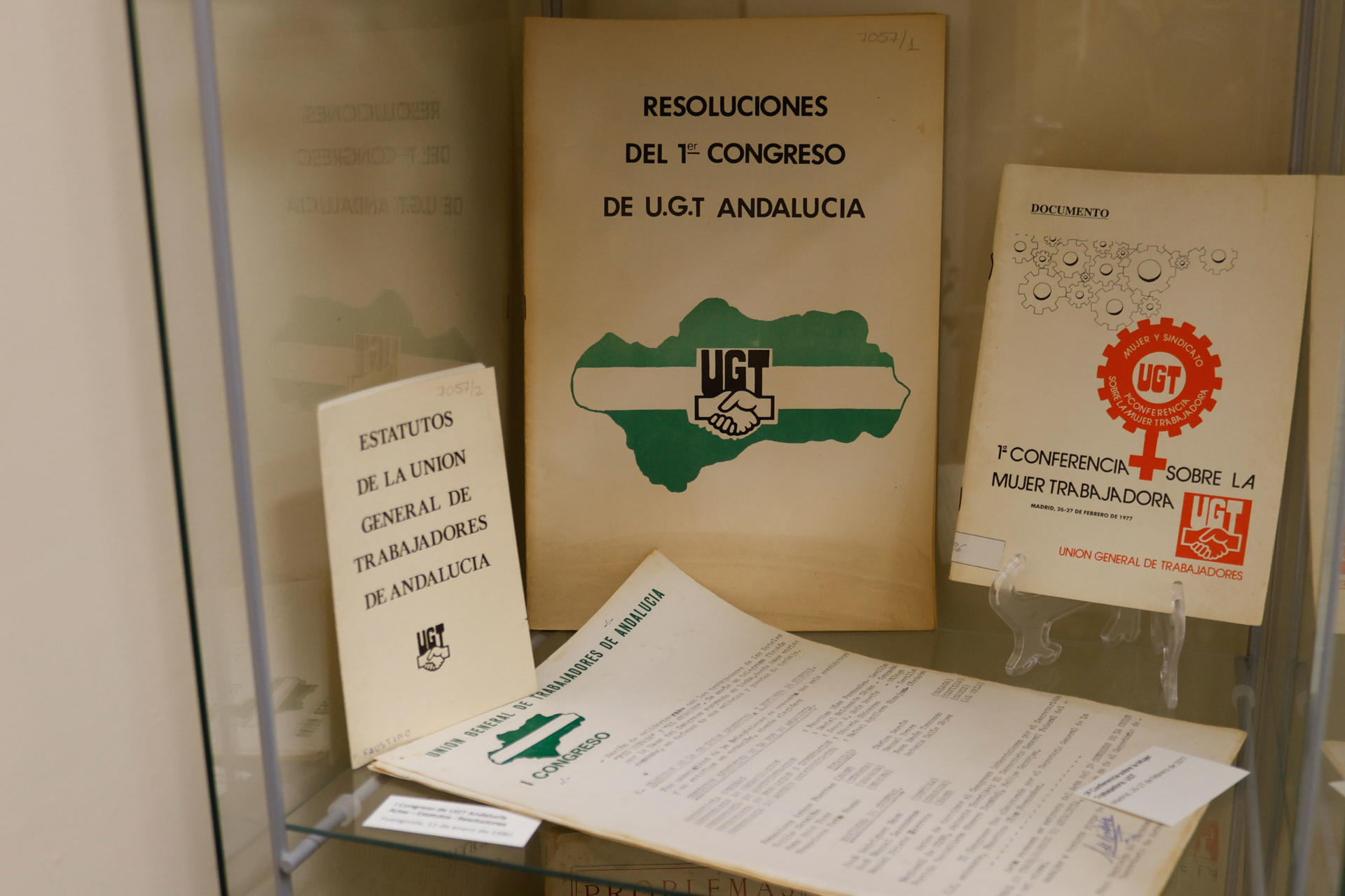 La Fundación para el Desarrollo de los Pueblos de Andalucía (FUDEPA) conserva desde su sede en Córdoba alrededor de 26.000 cajas que custodian el archivo histórico de UGT-Andalucía, la mayor parte documentos, libros, material sonoro y audiovisual, carteles y objetos reunidos a partir de la Transición. EFE/Salas
