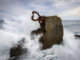 Vista de la escultura 'Peine del viento', de Eduado Chillida, este miércoles en San Sebastián. EFE/Javier Etxezarreta