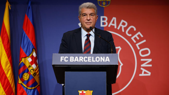 El presidente del FC Barcelona, Joan Laporta, en una imagen de archivo. EFE/ Alberto Estevez
