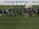 Los jugadores del Real Madrid durante el entrenamiento previo al partido de octavos de final de la Copa del Rey frente al Celta de Vigo, este miércoles en la Ciudad Deportiva de Valdebebas. EFE/Sergio Pérez