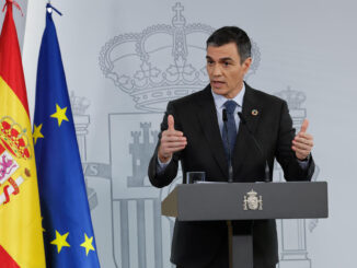 El presidente del Gobierno, Pedro Sánchez, ofrece una rueda de prensa al término de la reunión del Consejo de Ministros, este martes en Madrid. EFE/J.P. Gandul