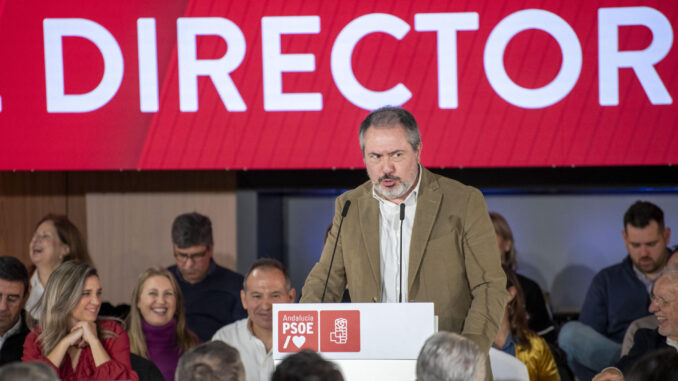 Jaén.- El secretario general del PSOE andaluz, Juan Espadas, en una imagen de archivo este mes de diciembre en un acto en Jaén. EFE/José Manuel Pedrosa.
