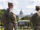 Fotografía del Capitolio de los Estados Unidos y miembros de la Guardia Nacional en Washington DC. EFE/Jim Lo Scalzo