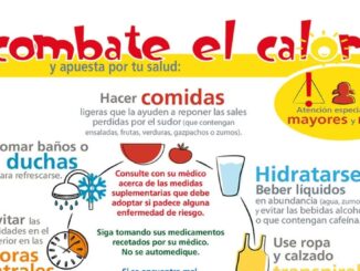 Cartel informativo del Ayuntamiento de Sevilla la Nueva con recomendaciones para combatir el calor, altas temperaturas e hidratación