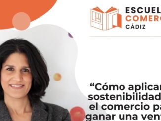 Cartel promocional de la sesión formativa de la Escuela de Comercio de Cádiz sobre sostenibilidad empresarial del 21 de mayo