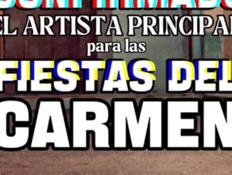 Cartel promocional de las Fiestas del Carmen de Pozuelo con actuación musical principal