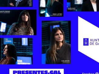 Cartel de la Xunta de Galicia anunciando el lanzamiento de la mayor red de mujeres profesionales con la plataforma presentes.gal
