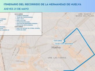 Cartel informativo de la salida procesional de la Hermandad del Rocío de Huelva el 21 de mayo de 2026