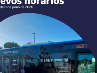 Cartel informativo sobre nuevos horarios de los autobuses urbanos de Talavera a partir de junio de 2026
