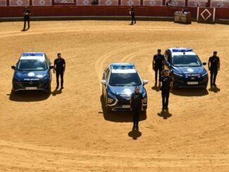 Exhibición de la Policía Nacional en la Plaza de Toros de Cuenca con participación de alumnado y asociaciones locales