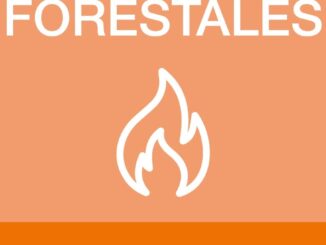 Cartel informativo del Centro de Coordinación de Emergencias sobre nivel de preemergencia ALTO por incendios forestales en València