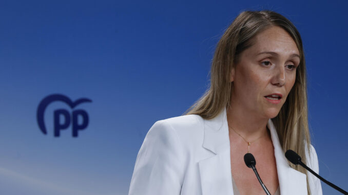 El PP dice que el Gobierno está "envenenado por la corrupción" La vicesecretaria de Coordinación Sectorial del PP, Alma Ezcurra en una imagen de archivo. EFE/ Zipi