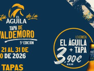 Cartel promocional de la Ruta de la Tapa de Cerveza El Águila en Valdemoro, mayo 2025