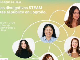 Cartel promocional de TechSHEssions La Rioja VI edición con información del programa STEAM para mujeres