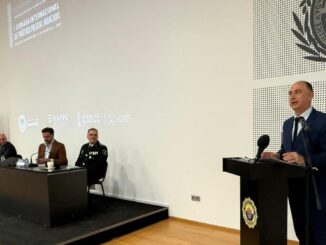 Conseller José María Valderrama en la inauguración de la I Jornada Internacional de Práctica Policial Avanzada en la sede del IVASPE de Elche