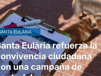 Campaña de control de perros en Santa Eulària: cartel informativo sobre infracciones y sanciones municipales