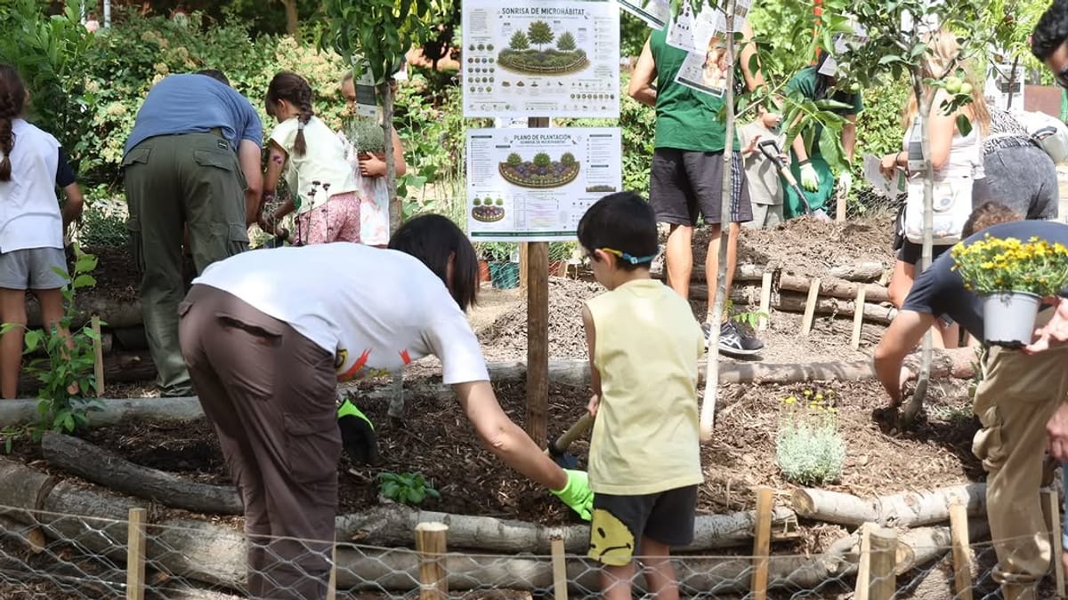 Cientos de vecinos participando en actividades educativas durante la celebración del Día Mundial del Medio Ambiente en Alcobendas con talleres, exhibición de aves y distribución de plantas