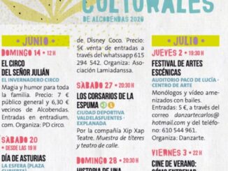 Cartel promocional Veranos Culturales 2026 Alcobendas con programación de música, cine, teatro, circo y danza