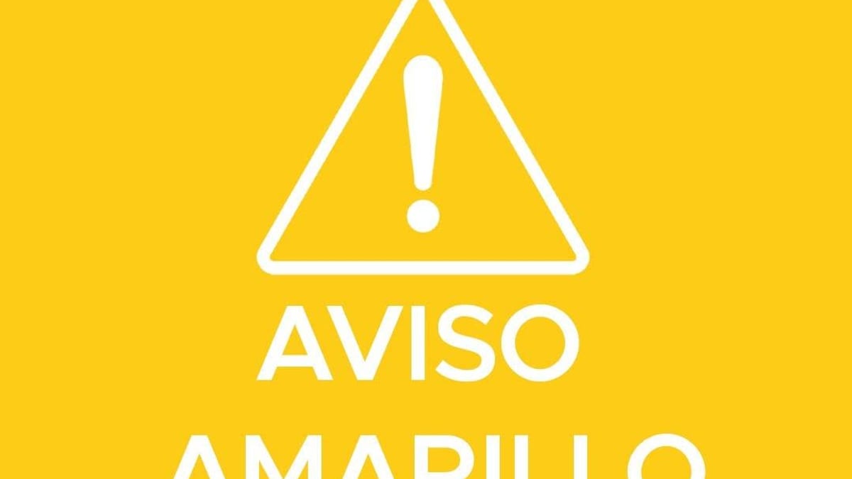 Cartel de aviso amarillo de la AEMET para Torremolinos el 2 de junio por temperaturas máximas de 37 grados