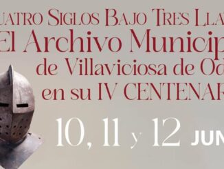 Cartel promocional del IV Centenario del Archivo Municipal con fechas de celebración 10, 11 y 12 de junio