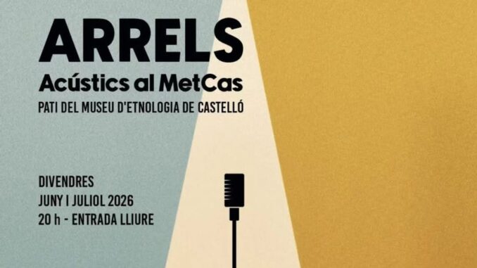 Cartel de la tercera edición de ArrelsAcústicsAlMetCas en el Museo Etnológico de Castellón